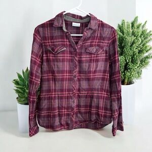 Columbia Plaid Flannel Shirt Women’s small hiking gorpcore outdoor adventure